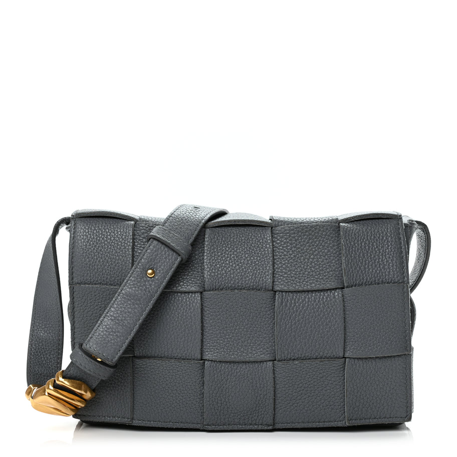 Bottega Veneta Grained Calfskin Maxi Intrecciato Cassette Crossbody Bag Thunder Image 1