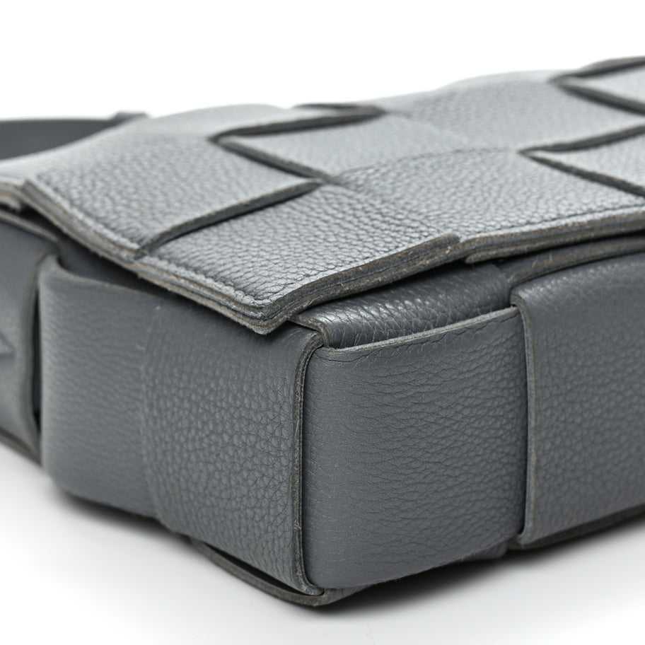Bottega Veneta Grained Calfskin Maxi Intrecciato Cassette Crossbody Bag Thunder Image 8
