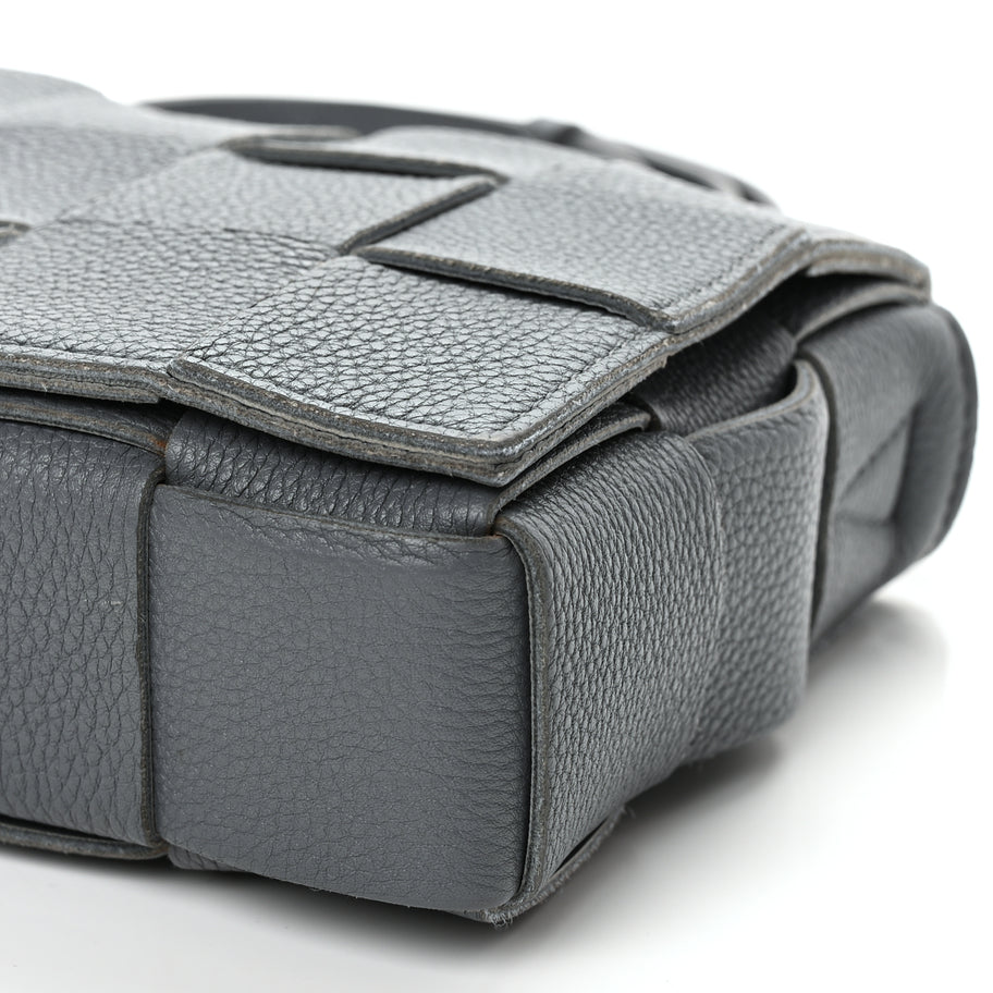 Bottega Veneta Grained Calfskin Maxi Intrecciato Cassette Crossbody Bag Thunder Image 9