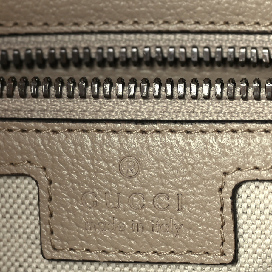 Gucci GG Supreme Monogram Azalea Calfskin Retro Interlocking G Buckle Backpack Beige Mystic White Image 5