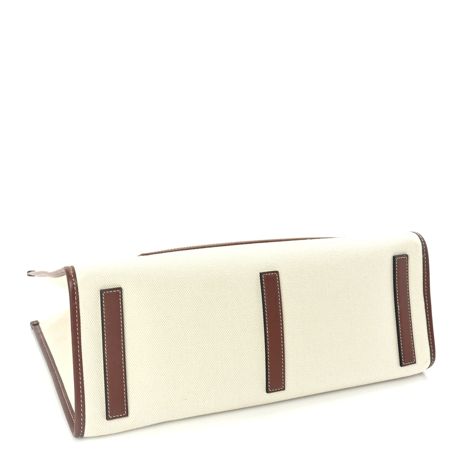 Burberry Canvas Smooth Calfskin Medium Two Tone Freya Tote Brown Image 3