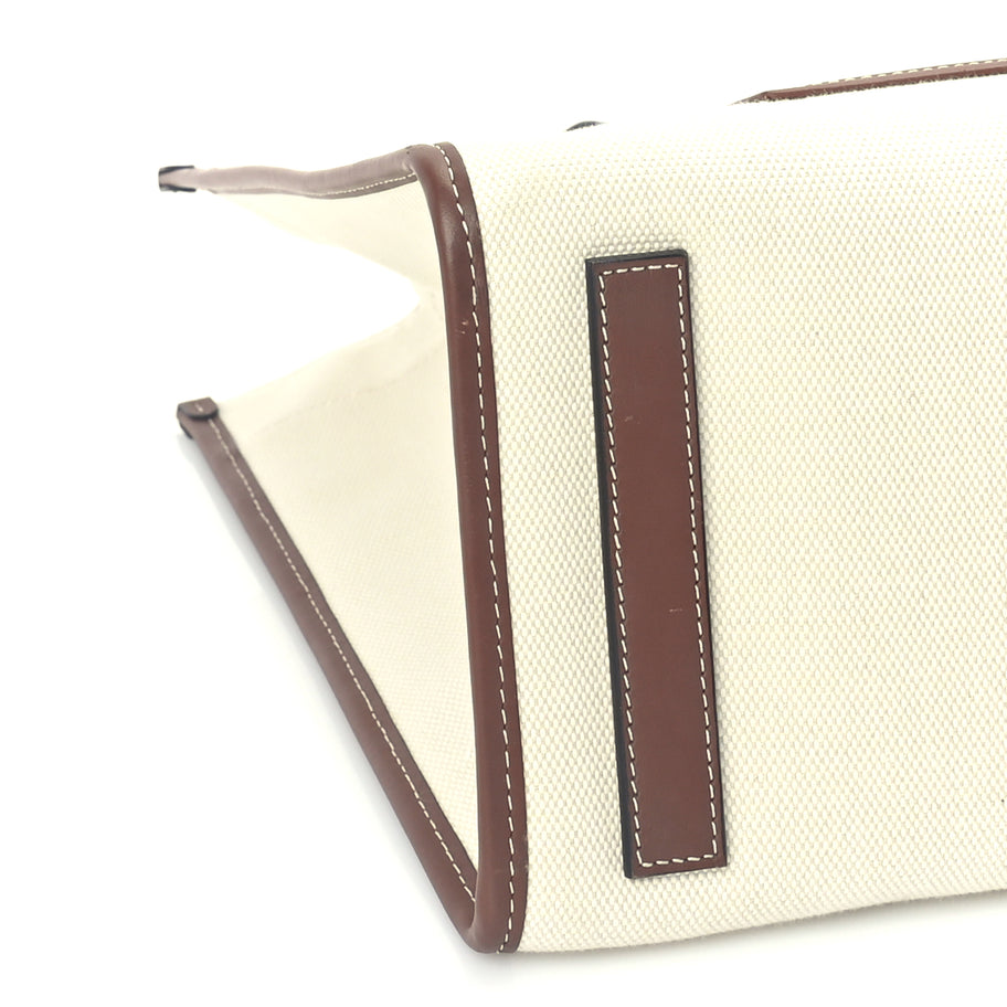 Burberry Canvas Smooth Calfskin Medium Two Tone Freya Tote Brown Image 7