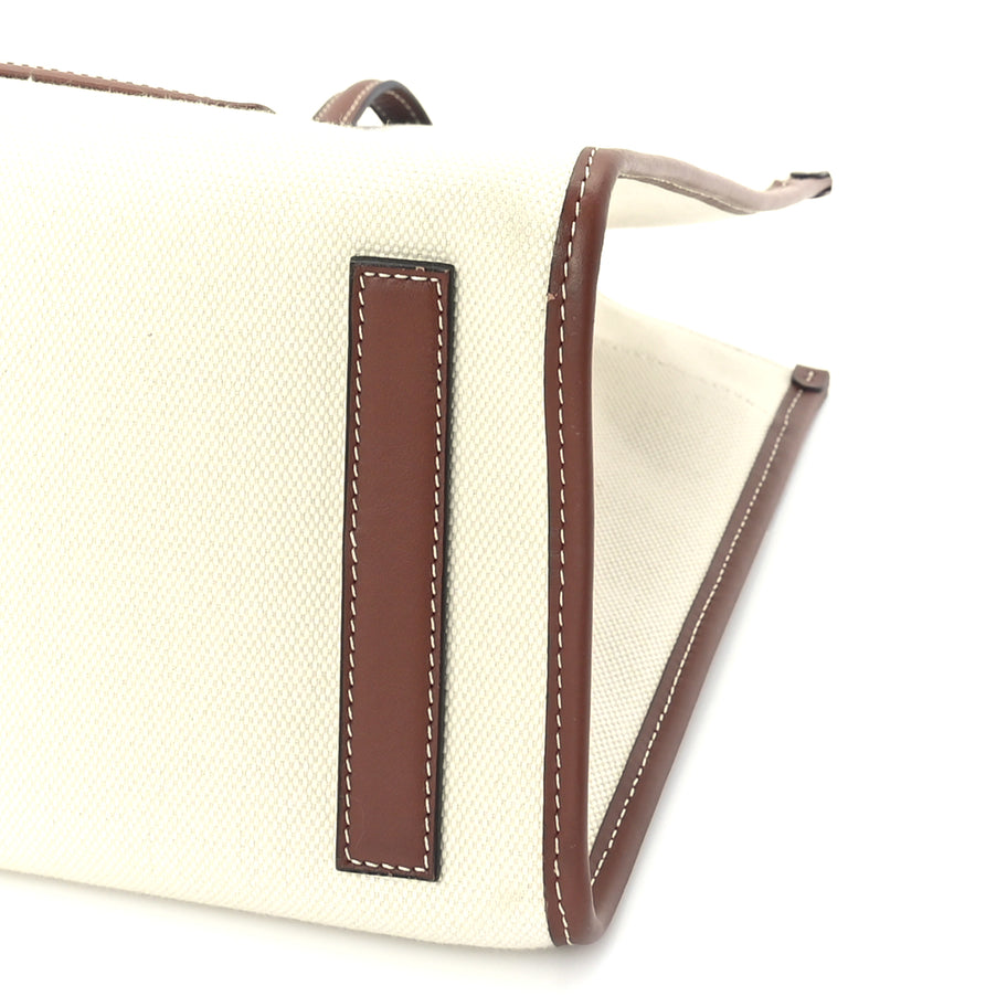 Burberry Canvas Smooth Calfskin Medium Two Tone Freya Tote Brown Image 8