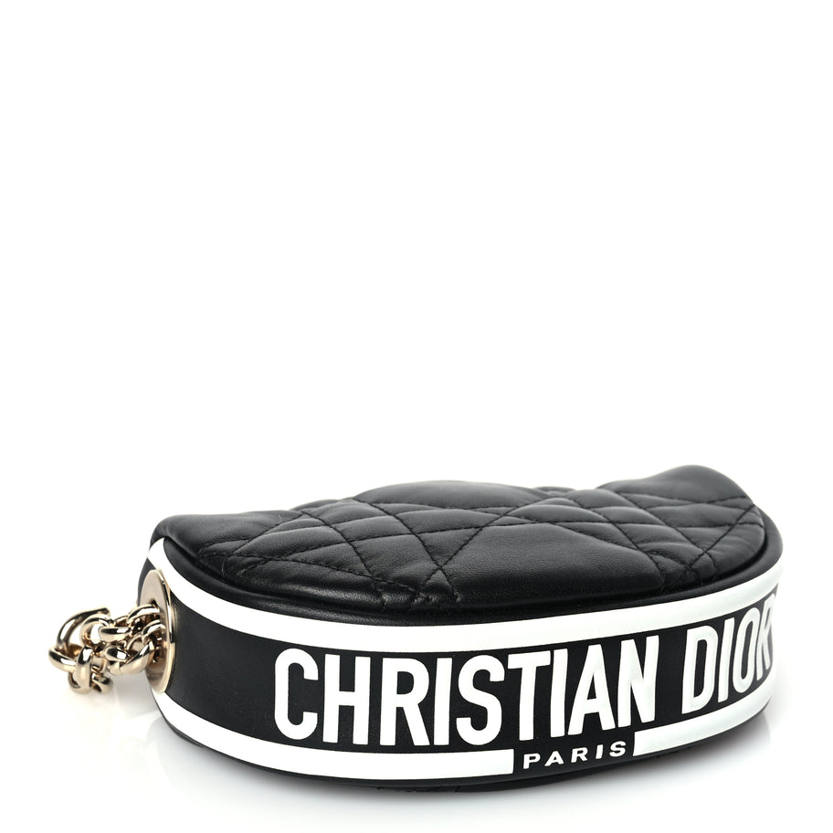 Christian Dior Lambskin Cannage Micro Dior Vibe Hobo Bag Black Image 3