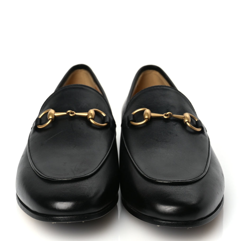 Gucci Calfskin Womens Jordaan Loafers 37.5 Black Image 3