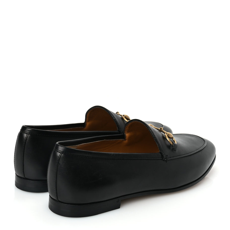 Gucci Calfskin Womens Jordaan Loafers 37.5 Black Image 5