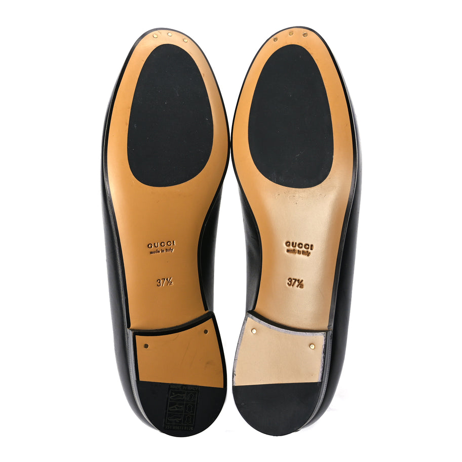 Gucci Calfskin Womens Jordaan Loafers 37.5 Black Image 6