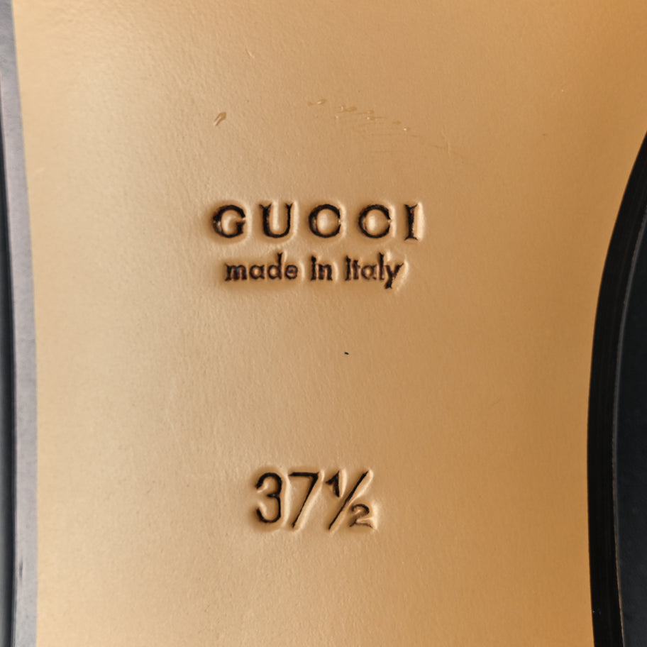 Gucci Calfskin Womens Jordaan Loafers 37.5 Black Image 7