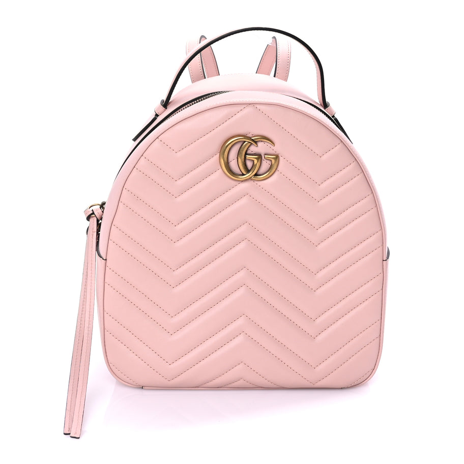 Gucci Calfskin Matelasse GG Marmont Backpack Porcelain Rose Image 1