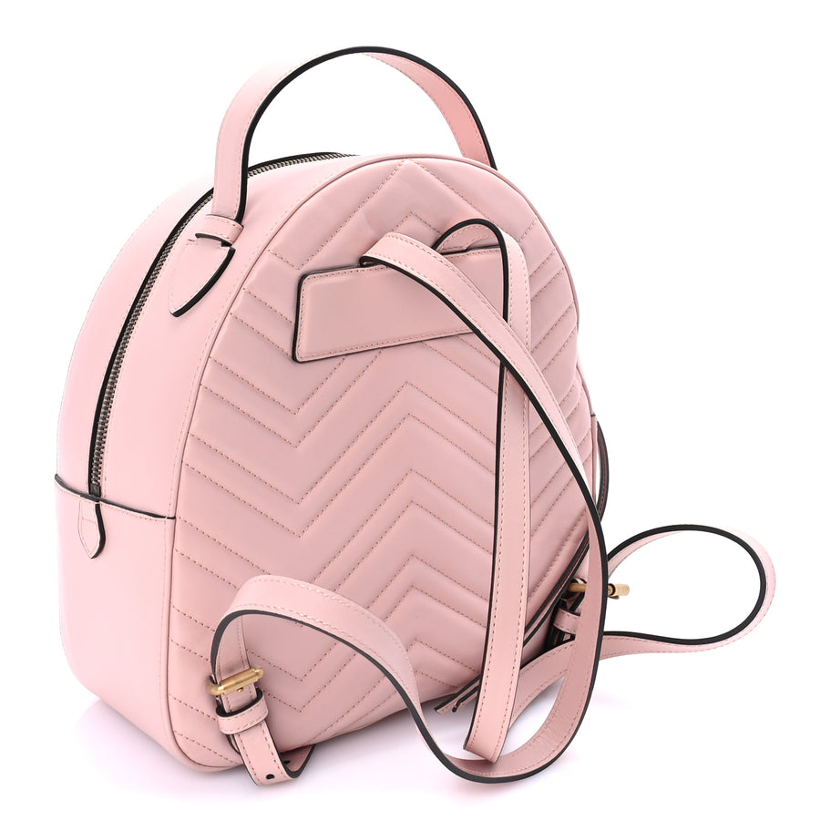 Gucci Calfskin Matelasse GG Marmont Backpack Porcelain Rose Image 2