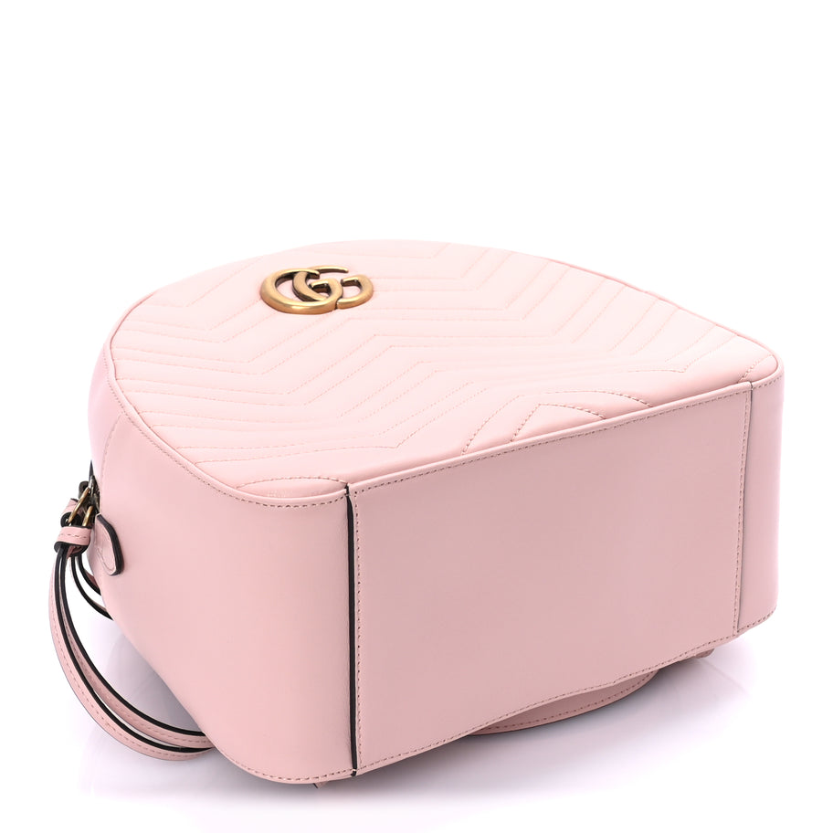 Gucci Calfskin Matelasse GG Marmont Backpack Porcelain Rose Image 3
