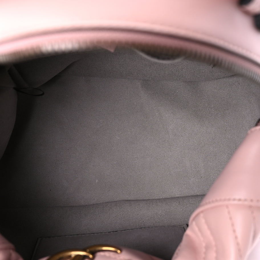 Gucci Calfskin Matelasse GG Marmont Backpack Porcelain Rose Image 4