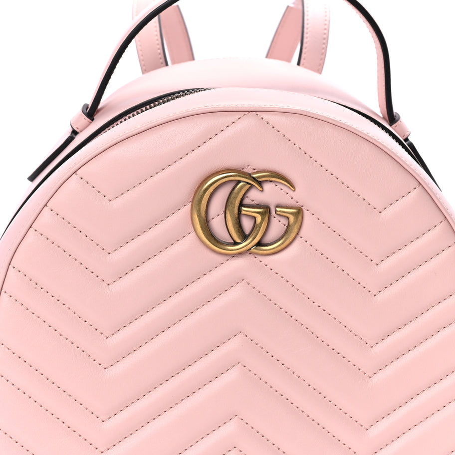 Gucci Calfskin Matelasse GG Marmont Backpack Porcelain Rose Image 6