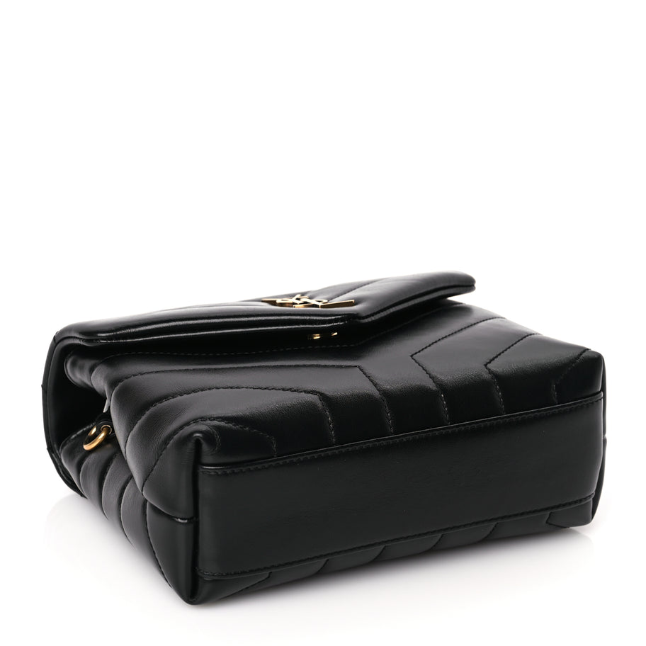 Saint Laurent Calfskin Y Quilted Monogram Toy Loulou Crossbody Bag Black Image 3
