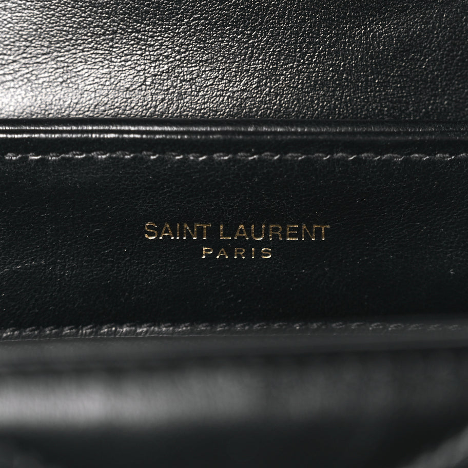 Saint Laurent Calfskin Y Quilted Monogram Toy Loulou Crossbody Bag Black Image 5