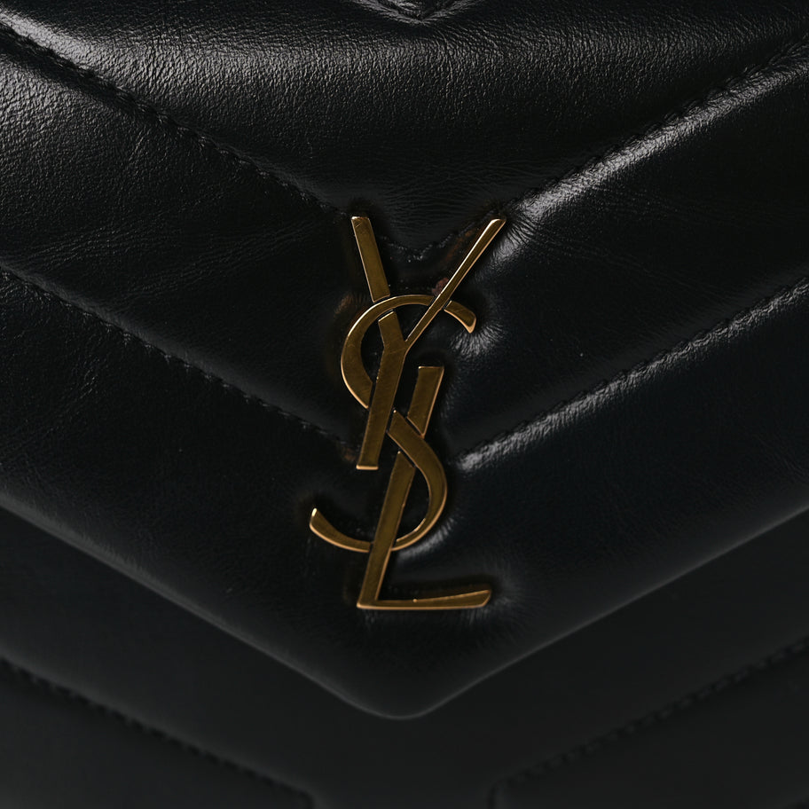 Saint Laurent Calfskin Y Quilted Monogram Toy Loulou Crossbody Bag Black Image 6