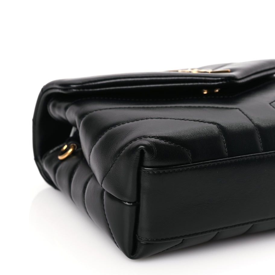 Saint Laurent Calfskin Y Quilted Monogram Toy Loulou Crossbody Bag Black Image 7