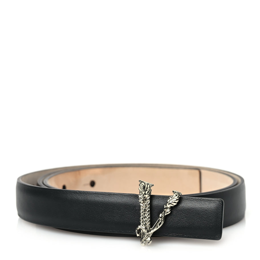 Versace Calfskin Virtus Belt 85 34 Black Image 1