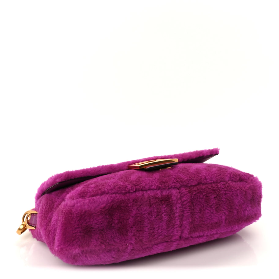 Fendi Shearling Vitello Dolce Macro FF 1974 Baguette  Bouganville Image 3