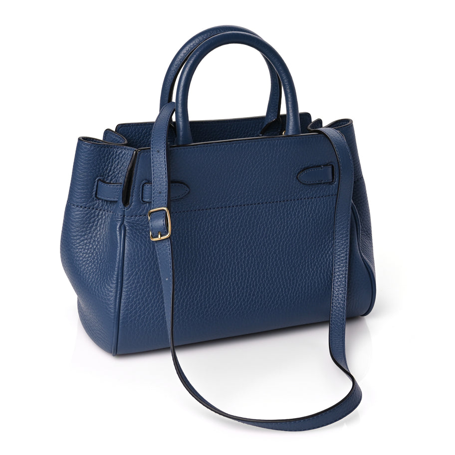 Mulberry Heavy Grain Small Belted Bayswater Tote Pale Navy Image 2