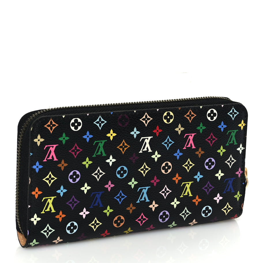 Louis Vuitton Monogram Multicolour Zippy Wallet Black Image 3