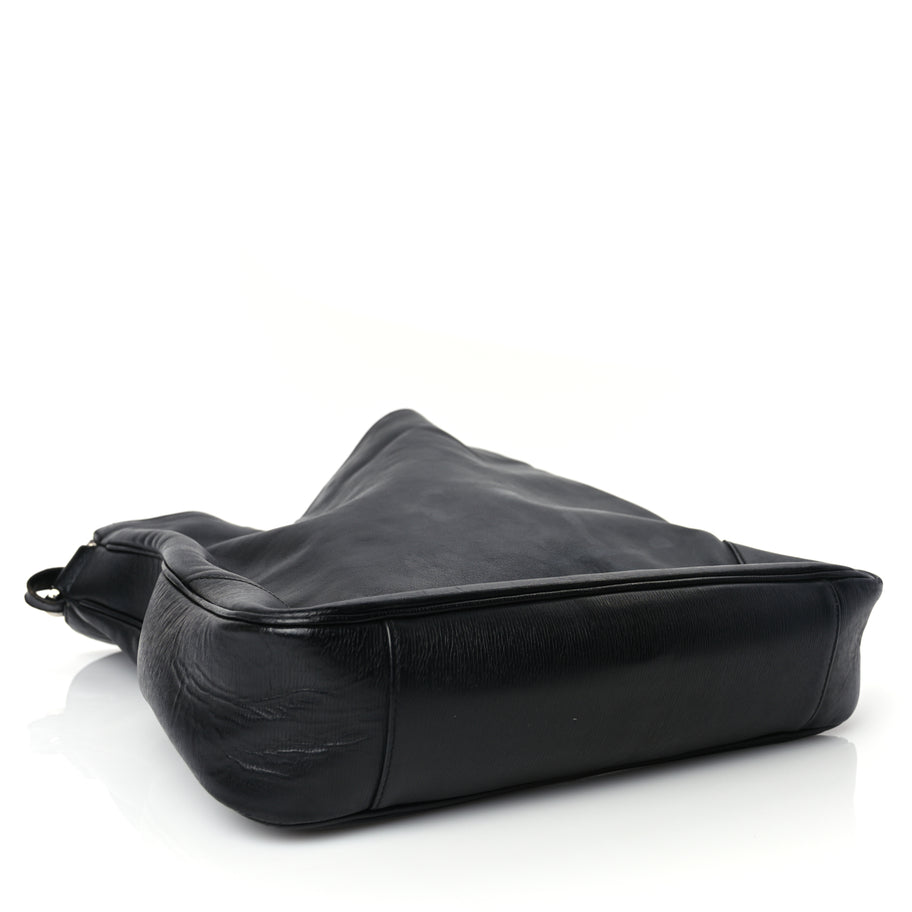 Gucci Calfskin Bamboo Shoulder Bag Black Image 3