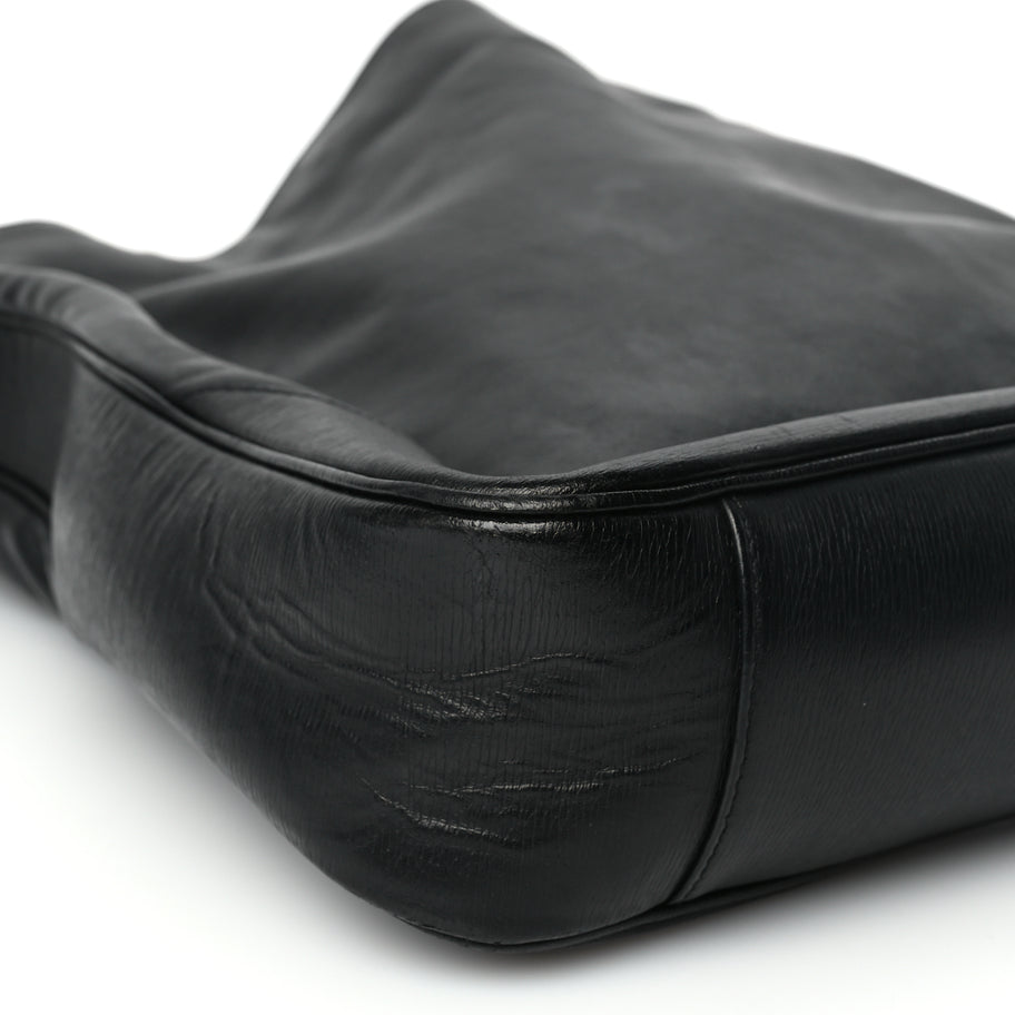 Gucci Calfskin Bamboo Shoulder Bag Black Image 9