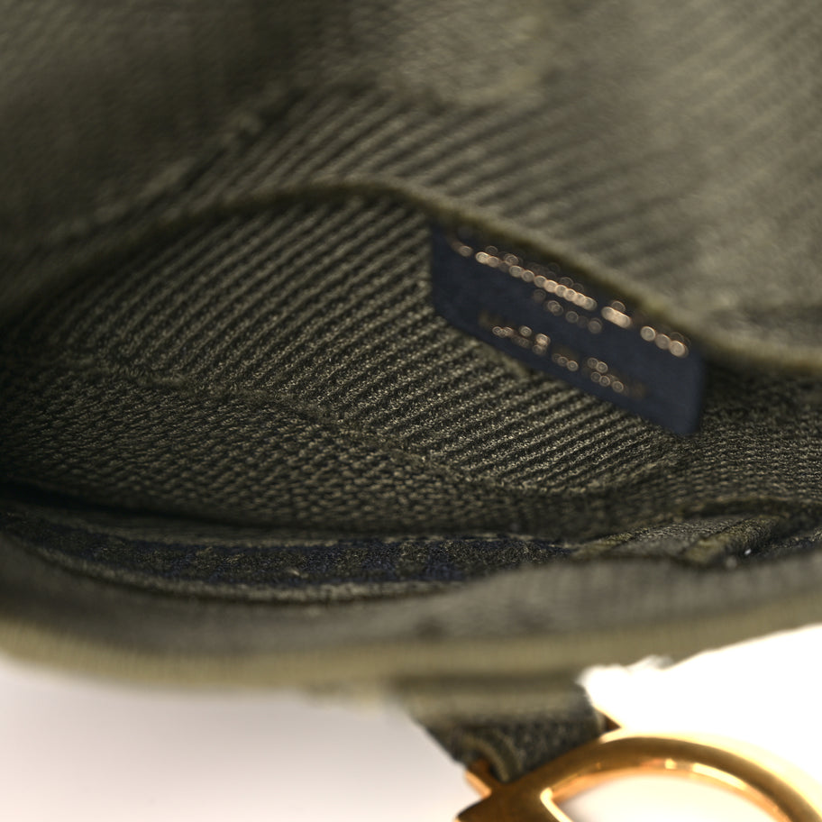 Christian Dior Canvas Embroidered Camouflage Saddle Belt Bag Green Image 4