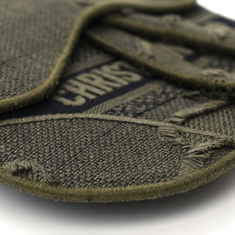 Christian Dior Canvas Embroidered Camouflage Saddle Belt Bag Green Image 8