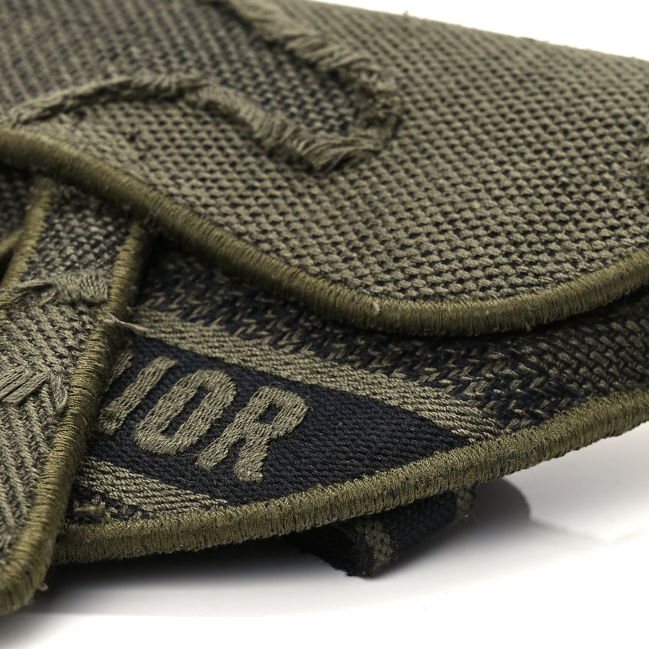 Christian Dior Canvas Embroidered Camouflage Saddle Belt Bag Green Image 9