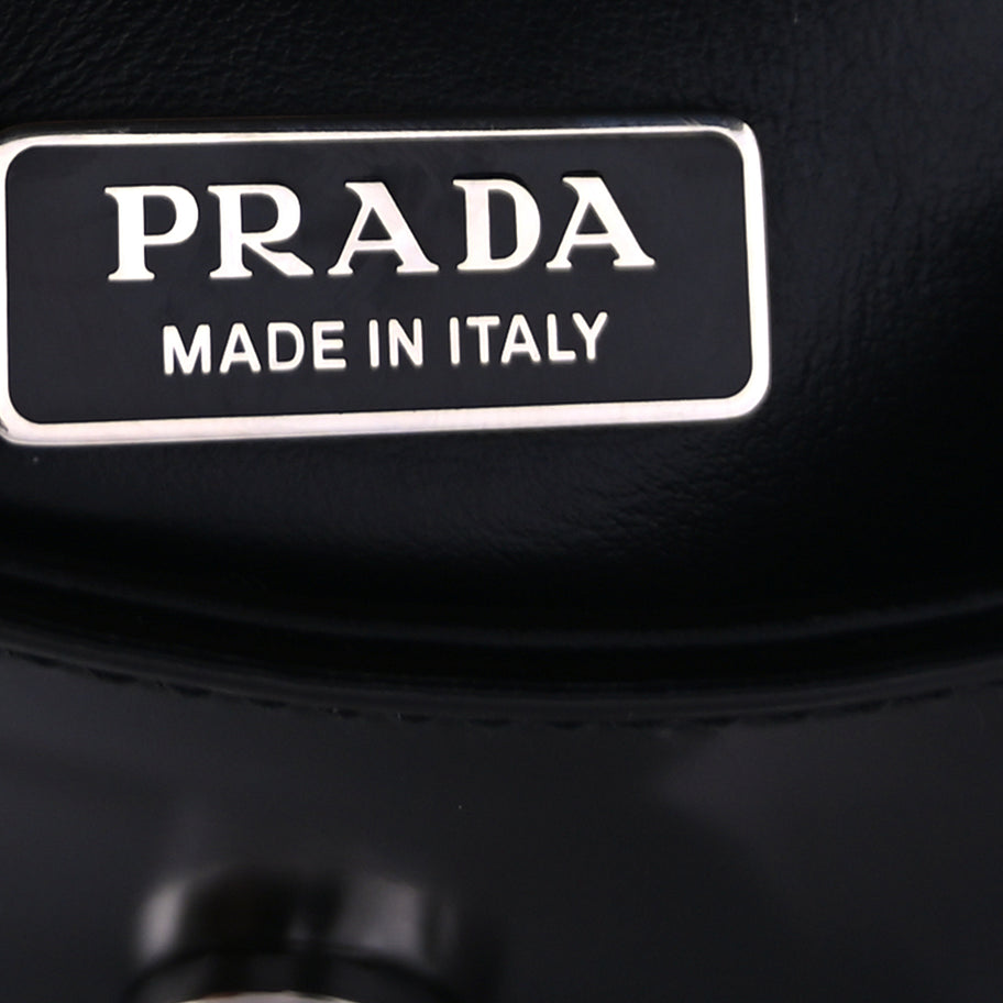 Prada Spazzolato Cleo Flap Adjustable Strap Shoulder Bag  Black Image 5