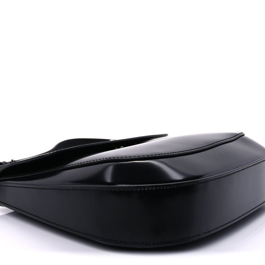 Prada Spazzolato Cleo Flap Adjustable Strap Shoulder Bag  Black Image 8