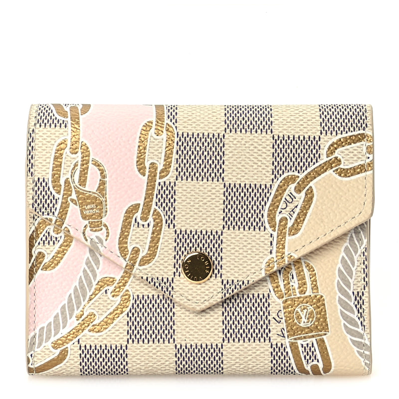  Louis Vuitton Damier Azur Nautical Victorine Wallet Gold Damier Azur