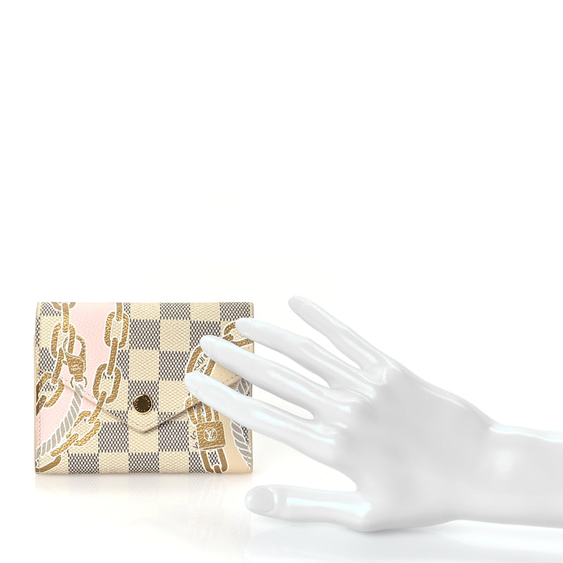  Louis Vuitton Damier Azur Nautical Victorine Wallet Gold Damier Azur