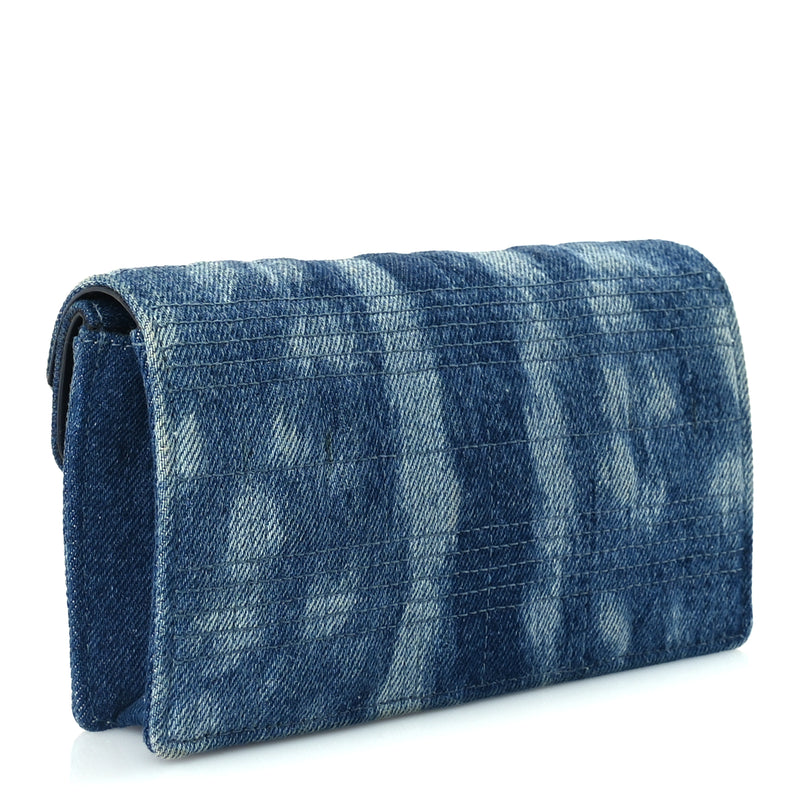  Burberry Denim Quilted Lola Clutch Blue