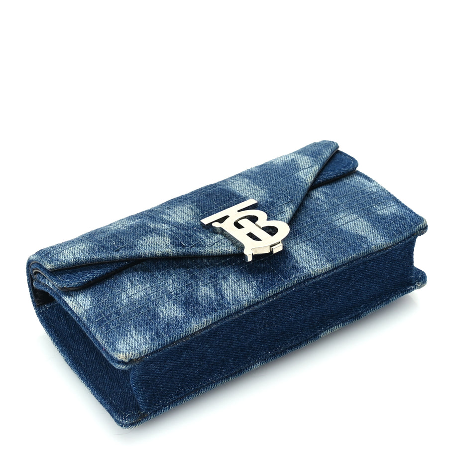 Burberry Denim Quilted Lola Clutch Blue Image 3