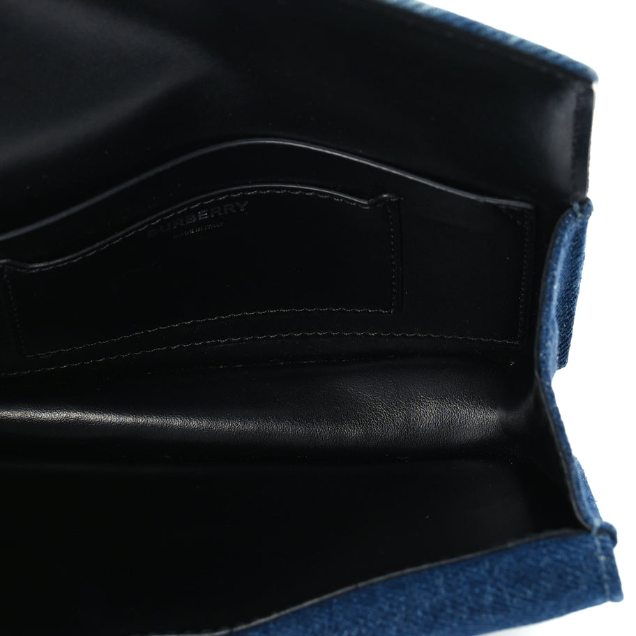 Burberry Denim Quilted Lola Clutch Blue Image 4