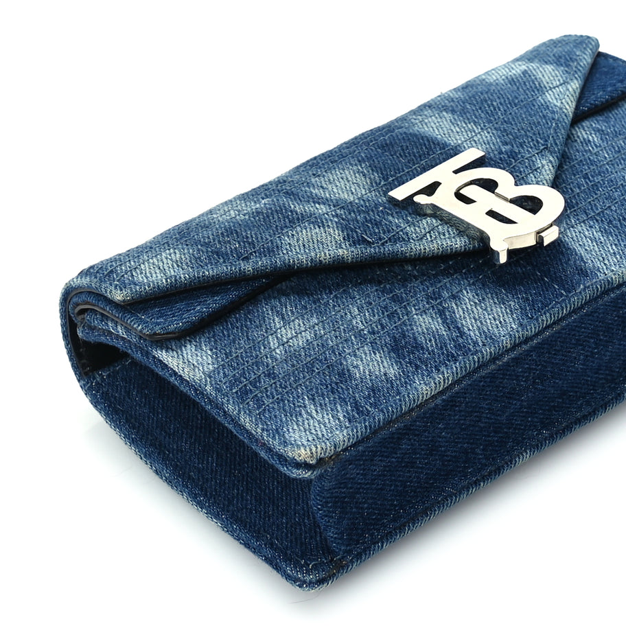 Burberry Denim Quilted Lola Clutch Blue Image 7