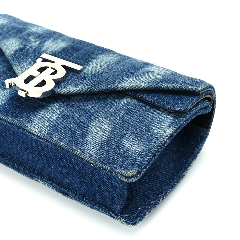 Burberry Denim Quilted Lola Clutch Blue Image 8