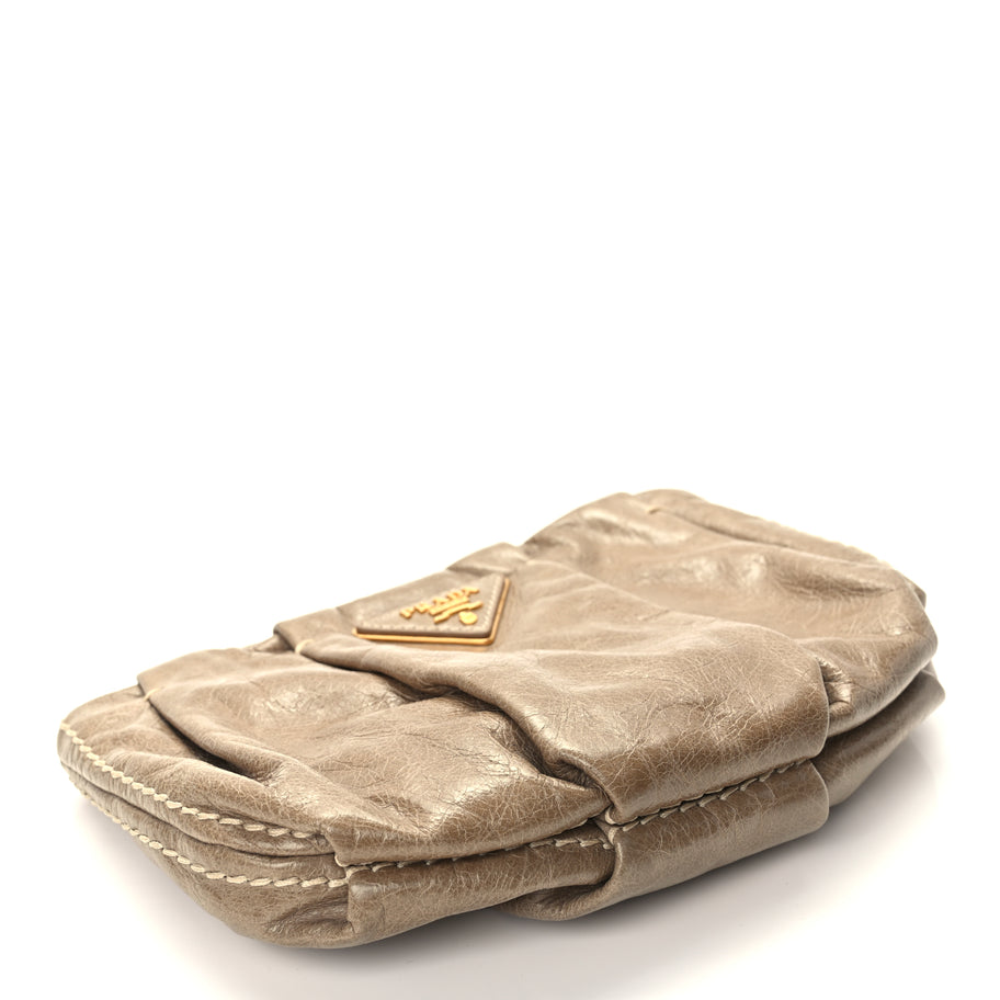 Prada Vitello Shine Mordore Wristlet Clutch Giunco Image 4