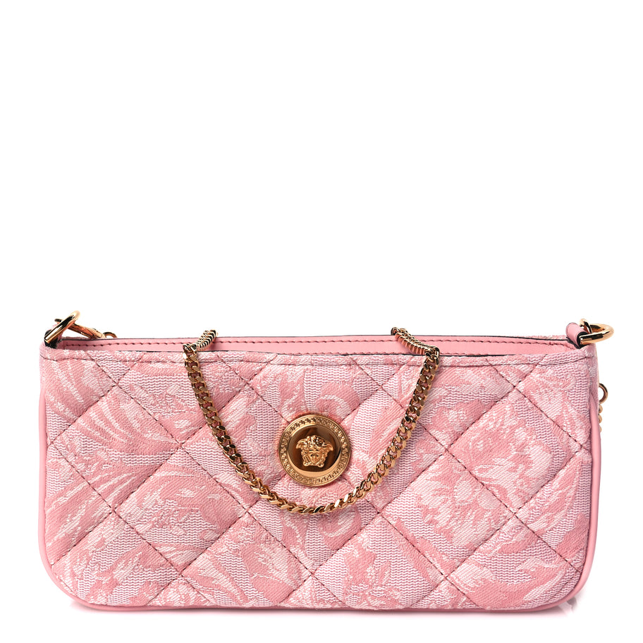 Versace Jacquard Barocco Quilted Medusa Crossbody Pink Image 1