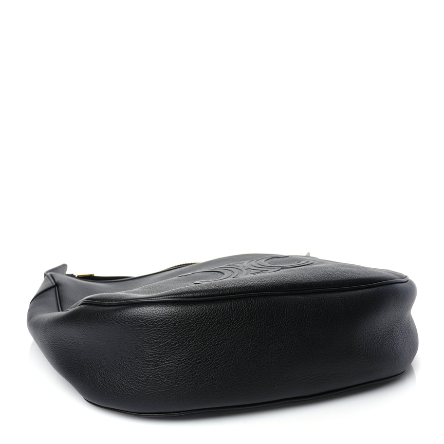 Celine Supple Calfskin Cuir Triomphe Large Heloise Shoulder Bag Black Image 4