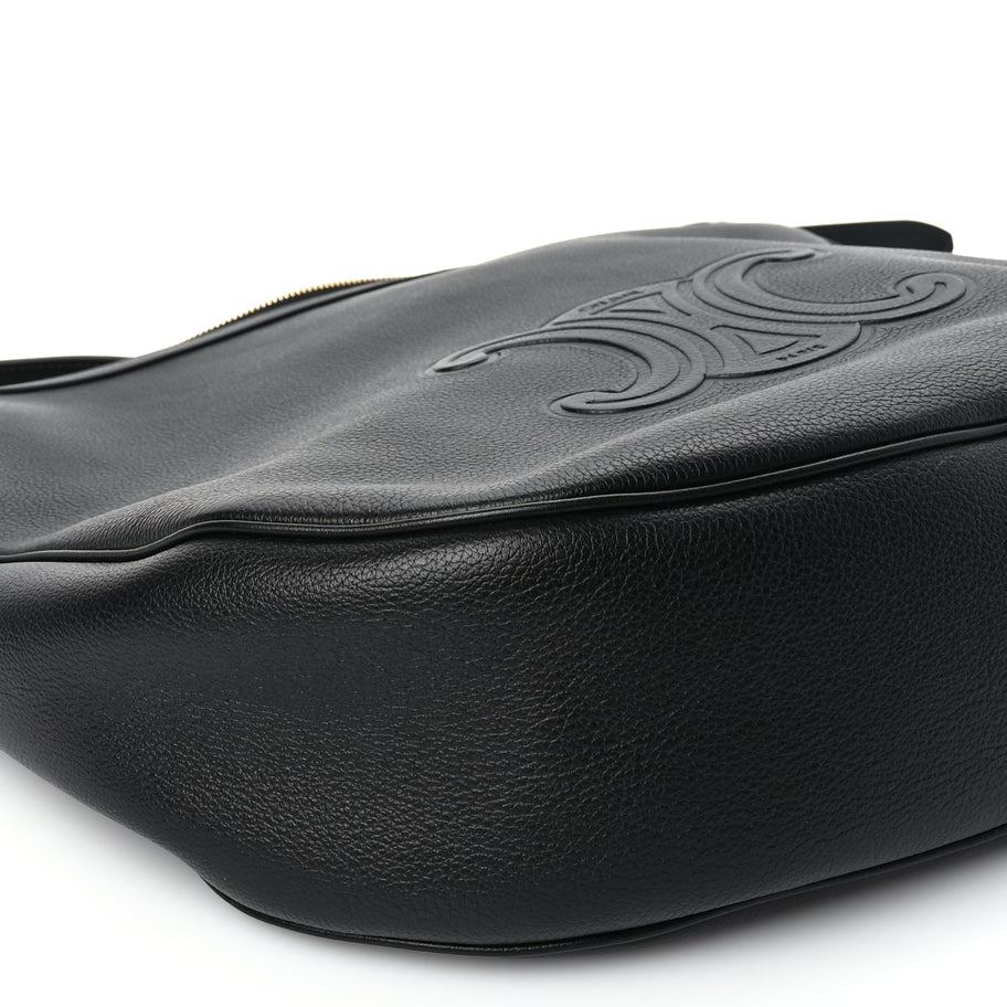 Celine Supple Calfskin Cuir Triomphe Large Heloise Shoulder Bag Black Image 8