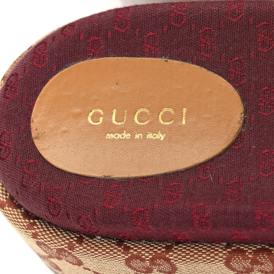 Gucci Canvas GG Monogram Angelina Platform Slide Sandals 40.5 Beige Ruggine Image 9