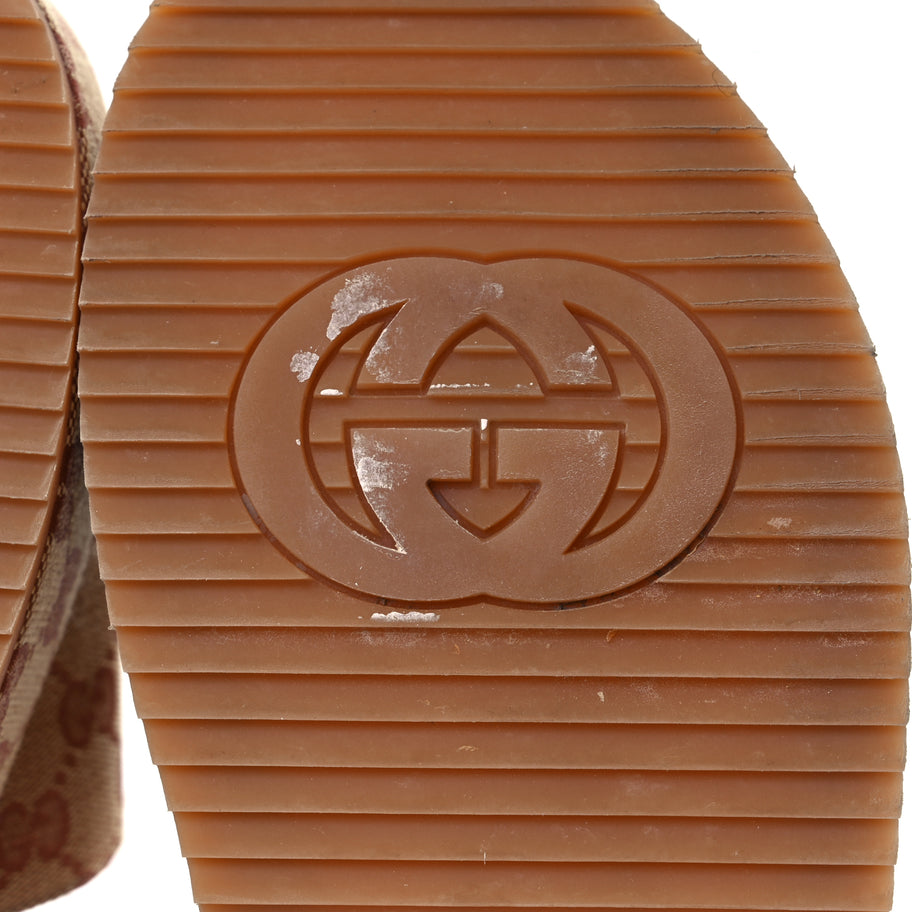 Gucci Canvas GG Monogram Angelina Platform Slide Sandals 40.5 Beige Ruggine Image 10