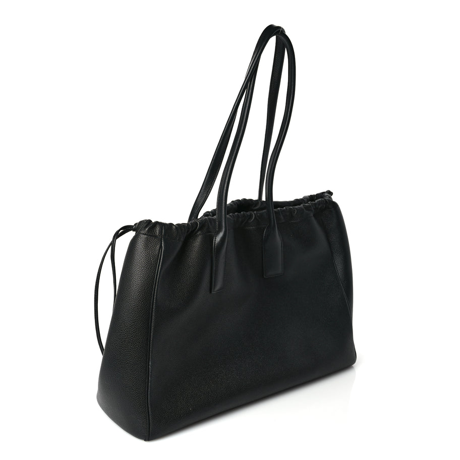Celine Smooth Calfskin Cuir Triomphe Cabas Drawstring Black Image 2