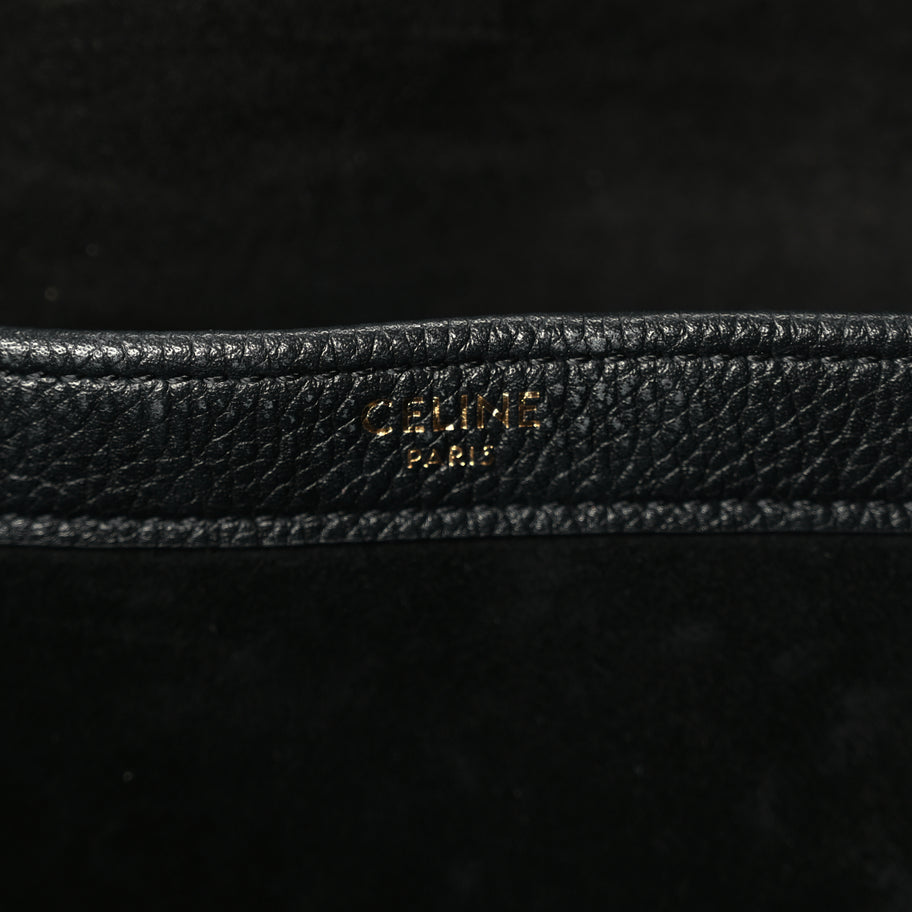 Celine Smooth Calfskin Cuir Triomphe Cabas Drawstring Black Image 5