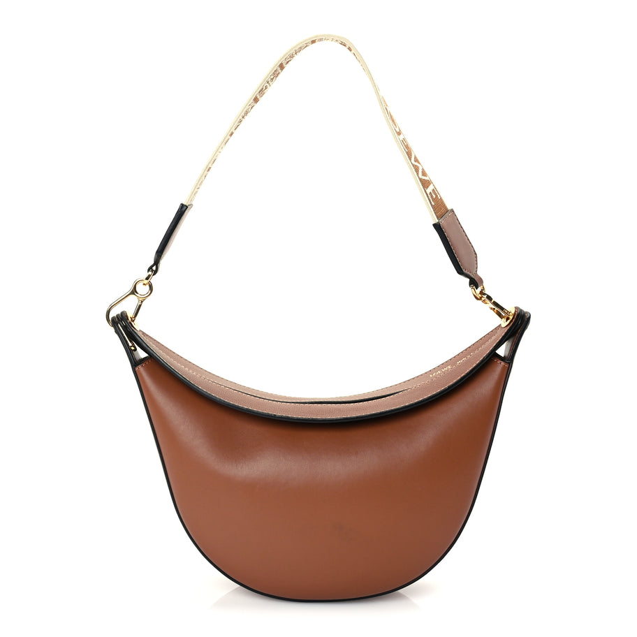 Loewe Satin Calfskin Jacquard Luna Bag Pecan Image 1