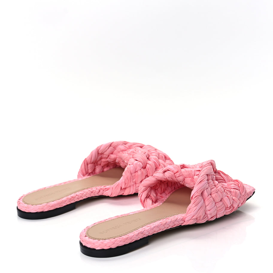 Bottega Veneta Raffia Twisted Intrecciato Stretch Flat Sandals Blossom Image 5