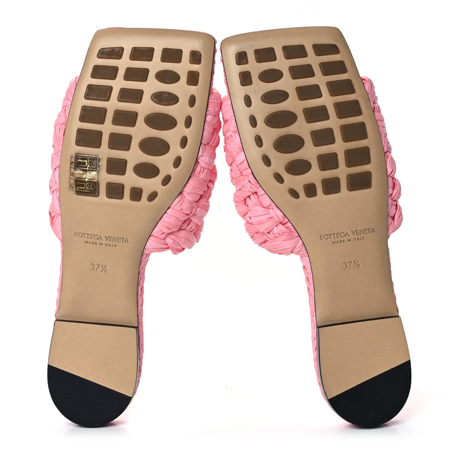 Bottega Veneta Raffia Twisted Intrecciato Stretch Flat Sandals Blossom Image 6